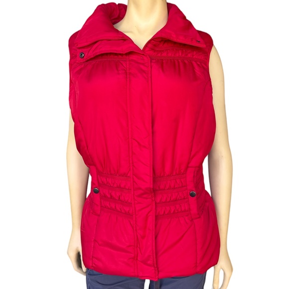 New Directions Red Zipper Snap Front Closure Women’s Puffer Jacket - Picture 1 of 9